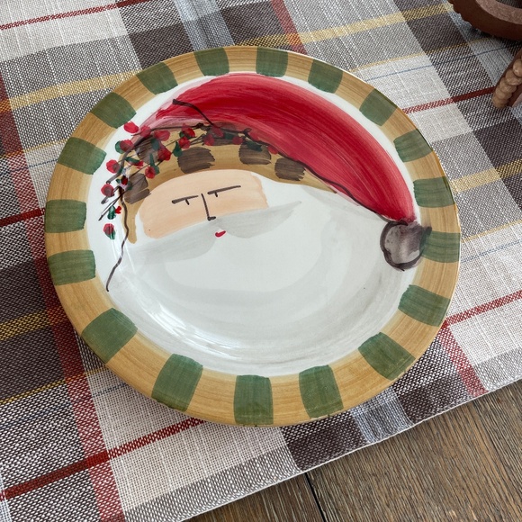 Vietri Other - Vietri Christmas Old St Nick Santa Salad/Lunch/Childs Plate Retired Hand Crafted